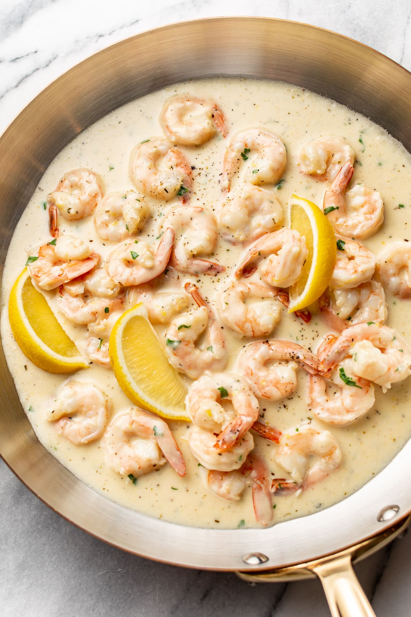 Shrimp with Cream and Lemon