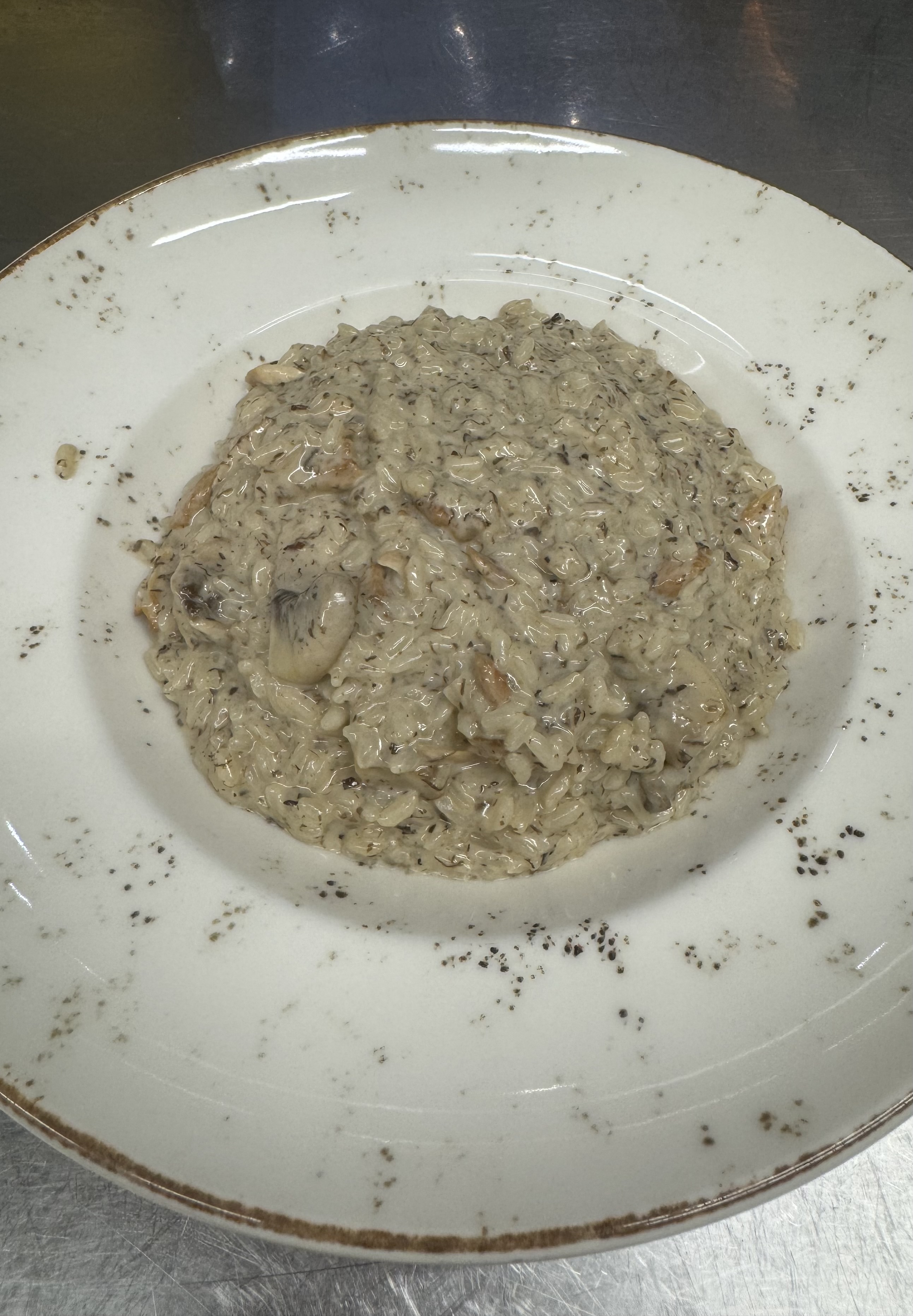 Truffle mushroom chicken risotto