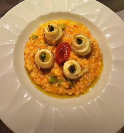 Saffron risotto with octopus
