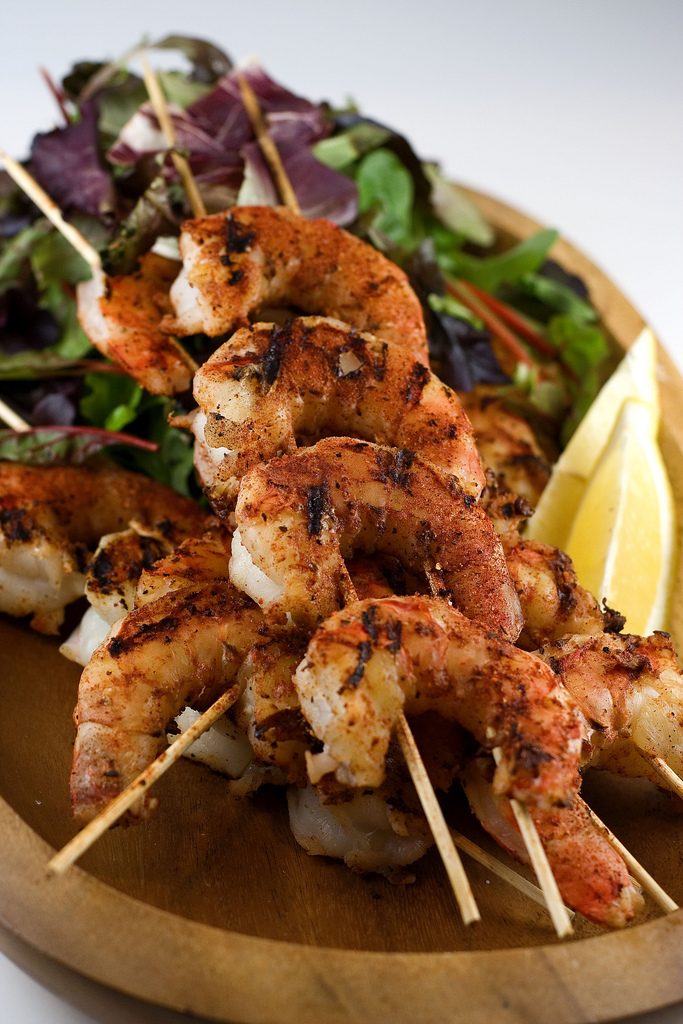 Grilled prawns